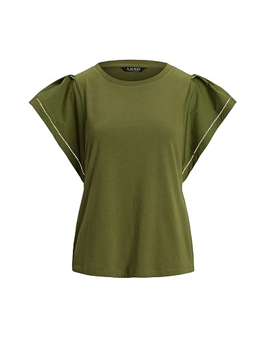 LAUREN RALPH LAUREN Top JERSEY FLUTTER-SLEEVE TEE
 Vert militaire 60% Coton, 40% Modal