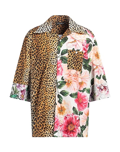 DOLCE&GABBANA Patterned shirt Beige 100% Cotton