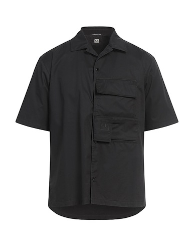 C.P. COMPANY Solid color shirt Black 100% Cotton