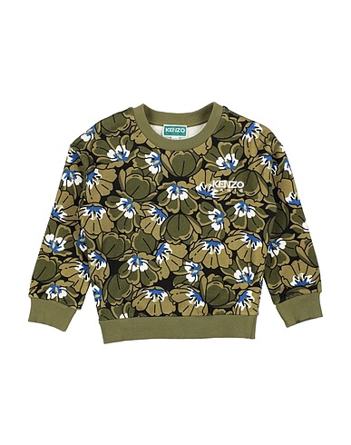 KENZO KIDS Sweatshirt Military green 100% Cotton, Elastane