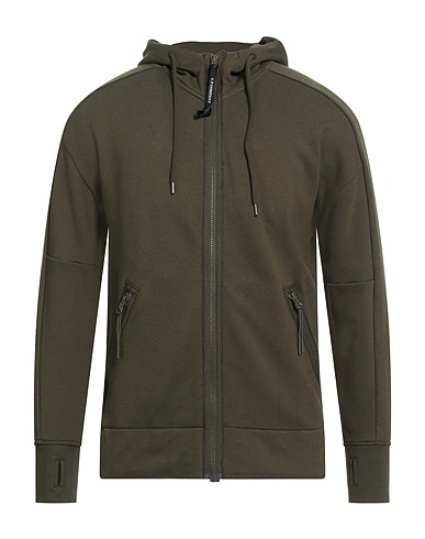 C.P. COMPANY Hooded track jacket  Military green 100% Cotton