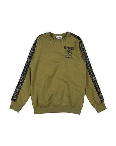 MOSCHINO TEEN Sweatshirt Military green 100% Cotton, Elastane