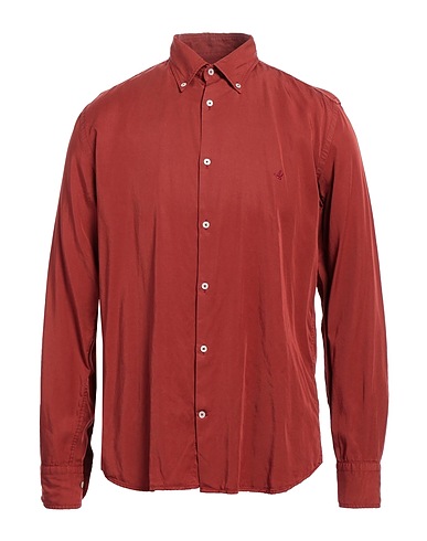 BROOKSFIELD Solid color shirt Rust 100% Lyocell
