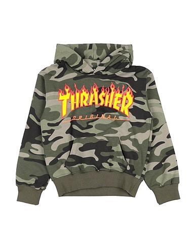 THRASHER Sweatshirt Military green 100% Cotton