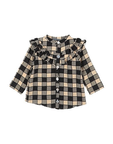MINIMU' Patterned shirts & blouses Beige 96% Cotton, 4% Elastane