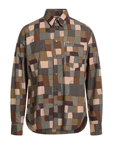 MAISON KITSUNÉ Patterned shirt Military green 100% Cotton