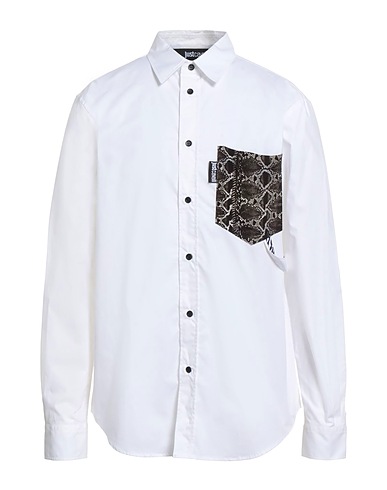 JUST CAVALLI Shirts White 100% Cotton, Viscose