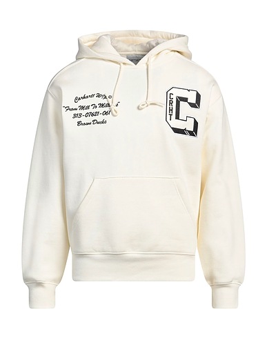 CARHARTT Hooded track jacket  White 80% Cotton, 20% Elastane