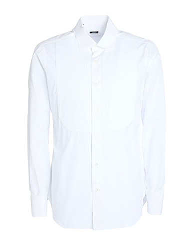 BARBA Napoli Solid colour shirt White 100% Cotton
