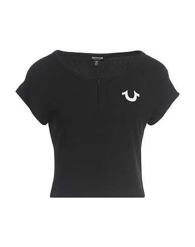 TRUE RELIGION T-shirt Black 63% Polyester, 32% Rayon, 5% Elastane