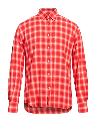 BROOKSFIELD Checked shirt ARANCIONE 100% Cotton