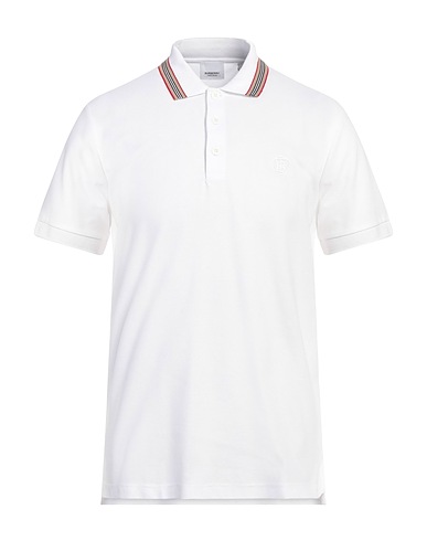 BURBERRY Polo Blanc 100% Coton, Élasthanne