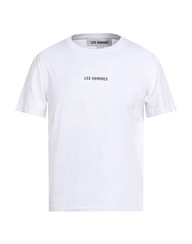 LES HOMMES T-shirt White 95% Cotton, 5% Elastane