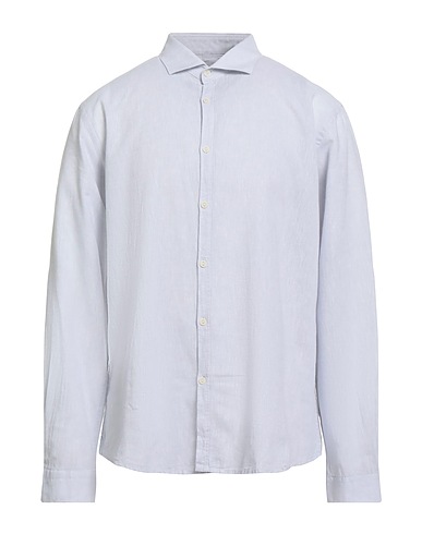 TWENTY-ONE by ANTONIO CARNEVALE Chemise de couleur unie Gris clair 55% Lin, 45% Coton