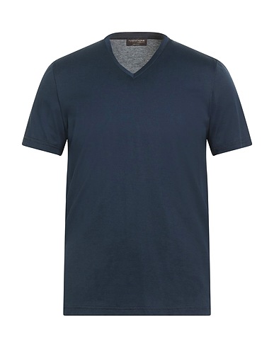 TWENTY-ONE by ANTONIO CARNEVALE Basic T-Shirt Nachtblau 100% Baumwolle
