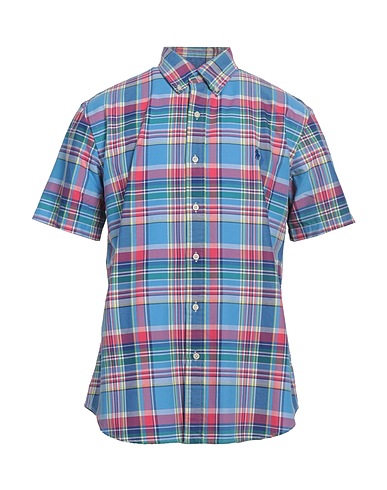 POLO RALPH LAUREN Checked shirt Sky blue 100% Cotton