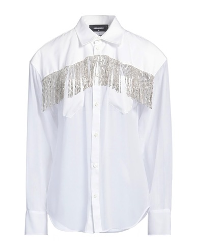 DSQUARED2 Shirts White 100% Polyester, Cotton, Glass