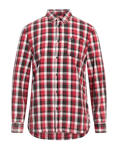 GUESS Checked shirt Red 100% Cotton