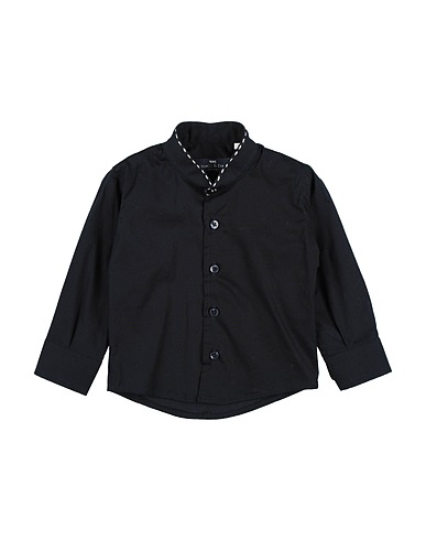 MANUELL & FRANK Camicia tinta unita Blu notte 98% Cotone, 2% Elastan