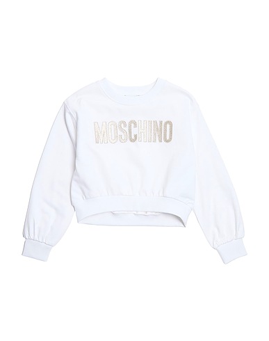 MOSCHINO KID Felpa Bianco 100% Cotone, Elastan, Fibra di metallo, Poliammide, Carta Tessile