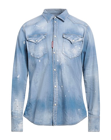 DSQUARED2 Denim shirt Blue 98% Cotton, 2% Elastane