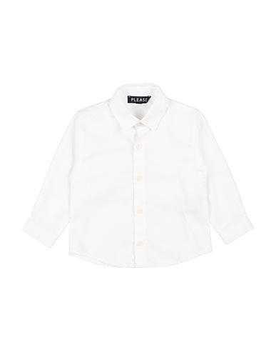 PLEASE Solid color shirt White 100% Cotton