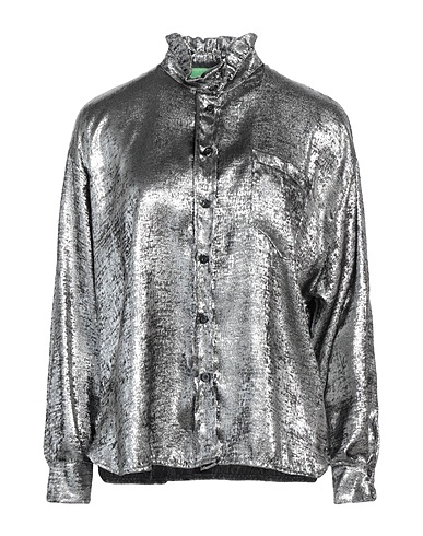 LOU LOU BELLE VILLE PARIS Solid color shirts & blouses Silver 100% Polyester