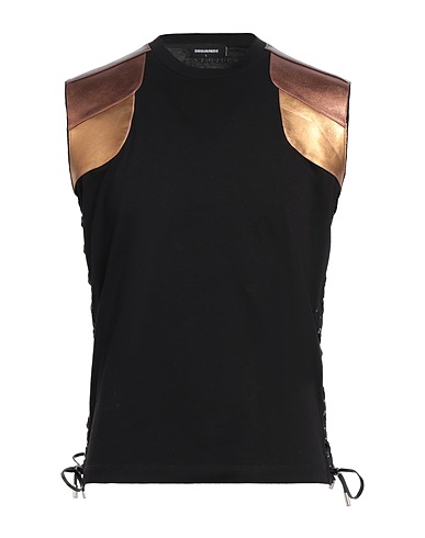 DSQUARED2 T-shirt Black 100% Cotton, Goat skin