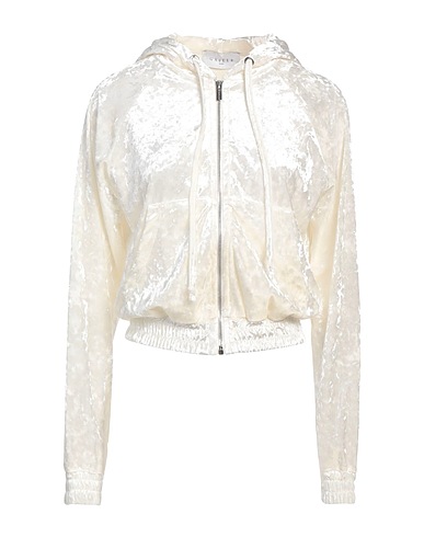 GAëLLE Paris Hooded track jacket  Cream 94% Polyester, 6% Elastane