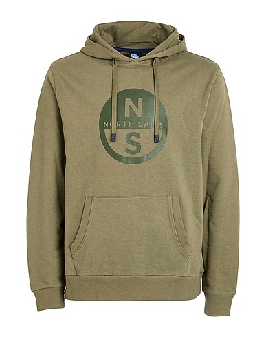 NORTH SAILS Hooded track jacket  Military green 100% Cotton