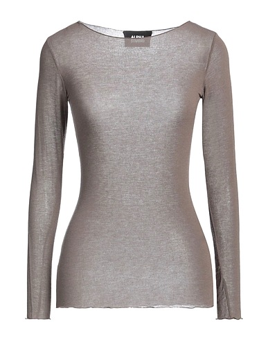 ALPHA STUDIO T-shirt Khaki 64% Viscosa, 18% Poliammide, 10% Cachemire, 8% Elastan