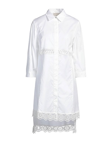 ALESSIA SANTI Midi dress White 96% Cotton, 4% Elastane