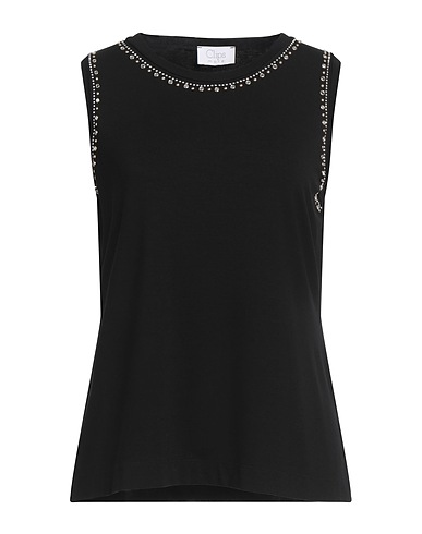 CLIPS MORE TOPS & TEES Black 95% Viscose, 5% Elastane