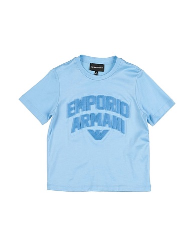 EMPORIO ARMANI T-shirt Sky blue 70% Lyocell, 30% Cotton, Polyester
