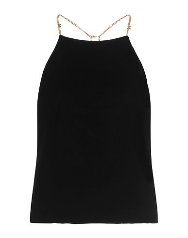 PALM ANGELS Top Black 82% Viscose, 18% Silk, Brass