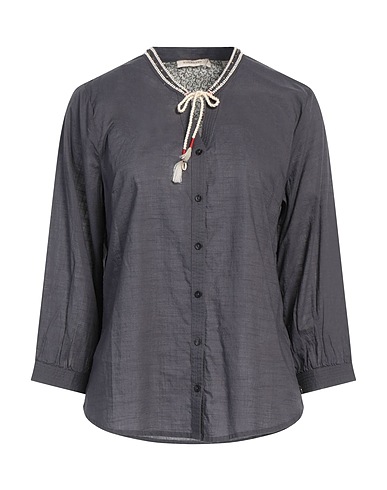 MAISON SCOTCH Camicie e bluse con fiocco Piombo 100% Cotone