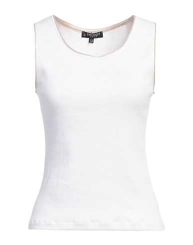 TRICOT CHIC Canotta Bianco 89% Cotone, 7% Viscosa, 2% Elastan, 1% Nylon, 1% Lurex®