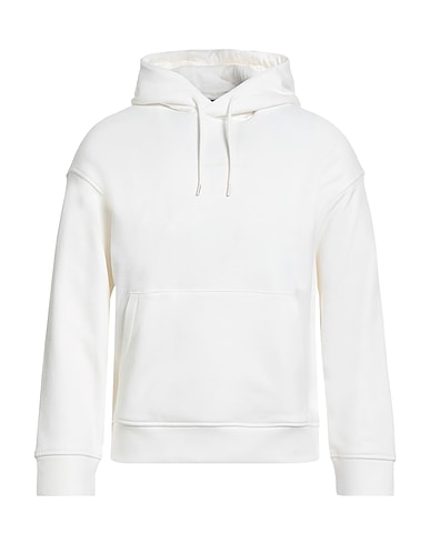 EMPORIO ARMANI Hooded track jacket  White 100% Cotton, Elastane