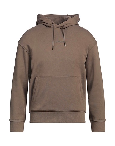 EMPORIO ARMANI Hooded track jacket  Khaki 100% Cotton, Elastane