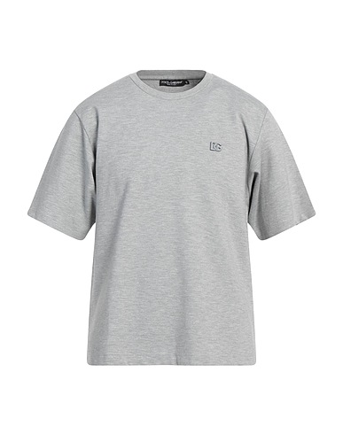 DOLCE&GABBANA Basic T-Shirt Light grey 67% Viscose, 29% Nylon, 4% Elastane, Ecobrass