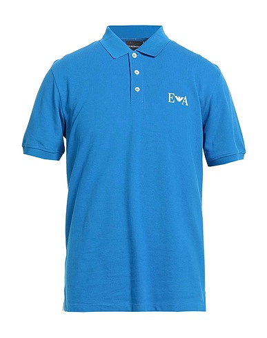 EMPORIO ARMANI Poloshirt Azurblau 100% Baumwolle