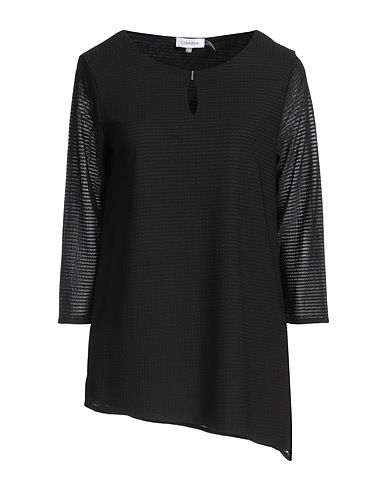 CALVIN KLEIN Top Black 95% Polyester, 5% Elastane