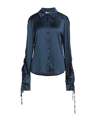 TWINSET Chemises et chemisiers de couleur unie Bleu marine 98% Viscose, 2% Élasthanne