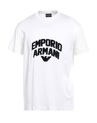 EMPORIO ARMANI T-Shirt Off white 70% Lyocell, 30% Baumwolle