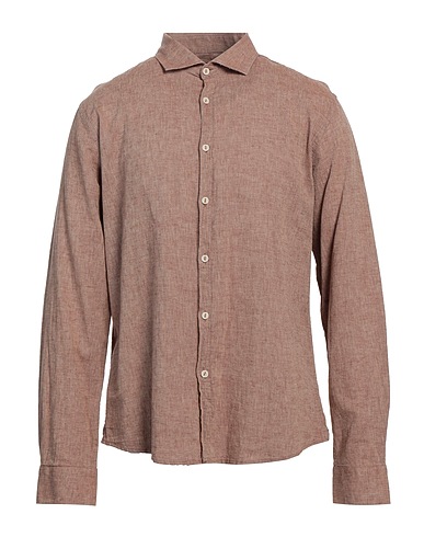 TWENTY-ONE by ANTONIO CARNEVALE Linen shirt Sand 55% Linen, 45% Cotton