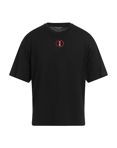 DOLCE&GABBANA T-shirt Black 100% Cotton, Polyurethane