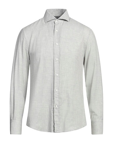 BRUNELLO CUCINELLI Shirts Light grey 85% Cotton, 15% Cashmere