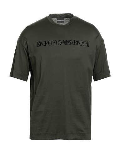 EMPORIO ARMANI Ｔシャツ ダークグリーン コットン 100%