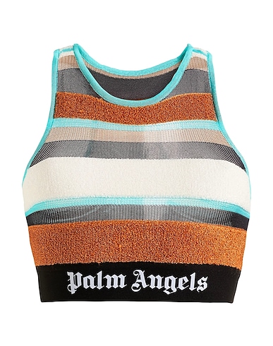 PALM ANGELS Top 48% Viscose, 41% Acetate, 6% Metallic fiber, 5% Polyamide, Polyester