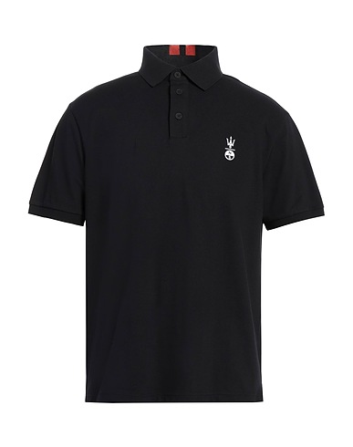 NORTH SAILS x MASERATI Polo shirt Black 97% Cotton, 3% Elastane